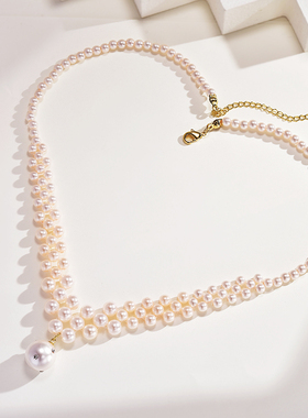 新款潮仿珍珠小香风网红锁骨链