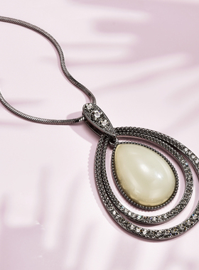 水滴长款高档百搭配饰毛衣链