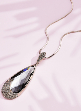 水滴长款高档百搭毛衣链