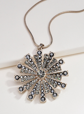 旋转毛衣链长款大气挂件雪花吊坠