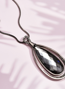 水滴高档韩国长款百搭配饰毛衣链