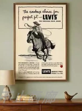复古怀旧海报VINTAGE中古风美式装饰画挂画COWBOY牛仔美國裝飾畫