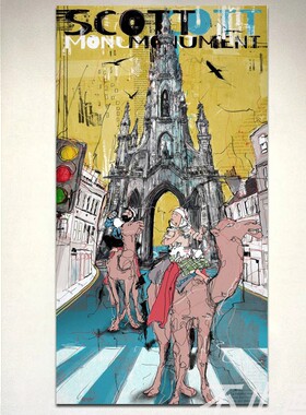 TINTIN丁丁历险记复古怀旧美式VINTAGE长条形海报装饰画无框画