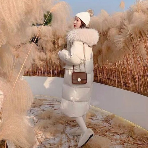 Y9Z冬季羽绒棉服女中长款2024新款韩版ins潮面包服宽松棉衣加厚棉 - 图1