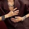 Leclerc's same APM Monaco Up and Down blue ring geometric wave gift*