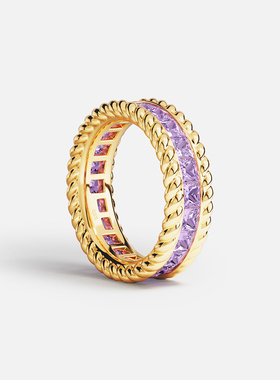 【新品试用链接勿拍】APM Monaco Lavande Torsade密镶戒指淡紫色