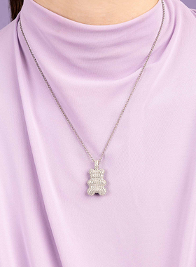 APM Monaco Baba Yummy Bear可调节项链串珠蓝色双色送人生日礼物