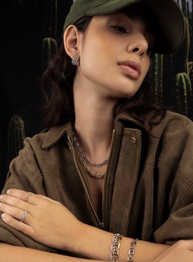 APM Monaco Maille Marine戒指女玫瑰金色链环时尚送人生日礼物