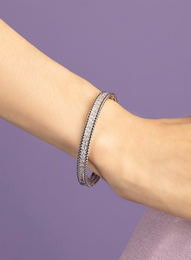 [杨紫同款]APM Monaco银白Torsade密镶手镯简约扭纹设计精致新品