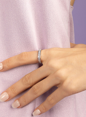 [杨紫同款]APM Monaco银白色Lumière密镶戒指女叠戴经典简约新品