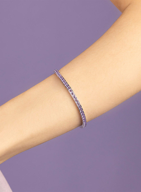 [杨紫同款]APM Monaco Lumière密镶银手链淡紫色手饰网球链新品