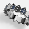 Leclerc's same APM Monaco Up and Down blue ring geometric wave gift*