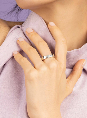 [杨紫同款]APM Monaco精致银色戒指个性几何摩登中性送人生日礼物