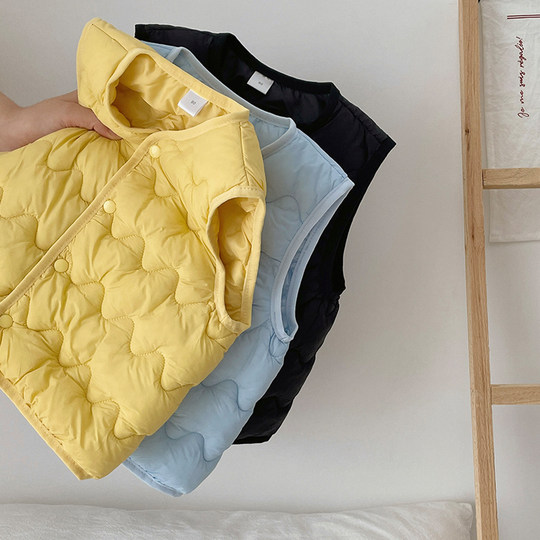 儿童羽绒棉马甲宝宝秋冬新款背心男女童马夹中小童春秋外穿坎肩