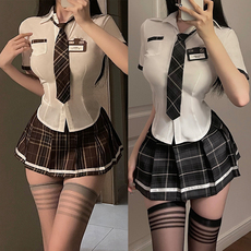 ДК/ДК/школьной формы, потому что 纯欲风辣妹jk制服性感套装夏天学院风收腰衬衫女超短百褶裙两件套