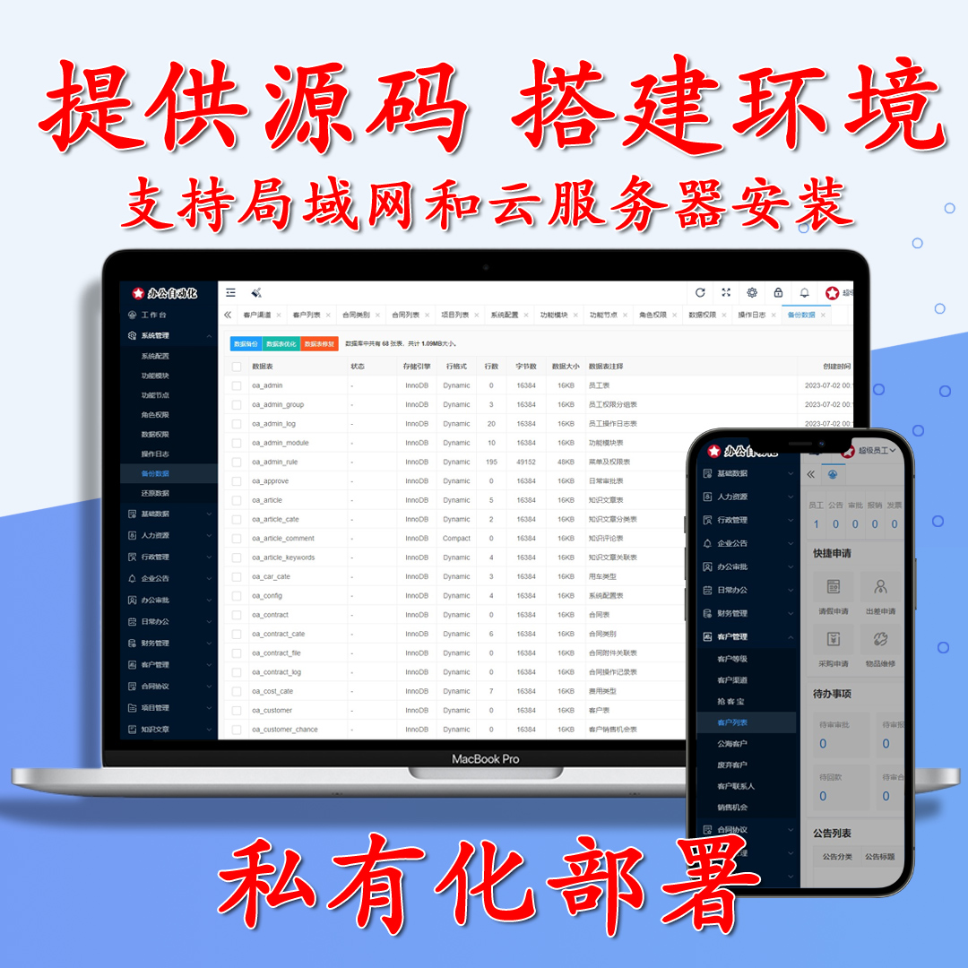 企业oa办公管理系统php源码软件终身版 crm客户管理系统 不限人数 - 图1