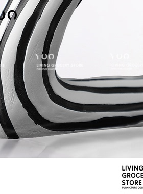 yoowow黑白条纹结绳样板房软装