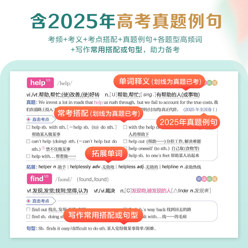 星火英语高中英语词汇必背3500新高考英语词汇必背高中英语单词书随身记高频词汇3500乱序版词典手册2024高一二三教辅资料