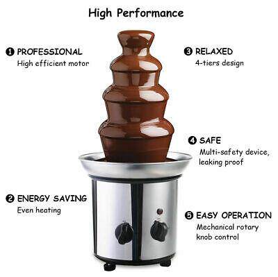 Stainless Steel Luxury Chocolate Fondue Fountain巧克力喷泉机 - 图0