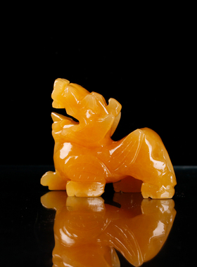 新黄玉元宝天然黄玉貔貅摆件一对办公室家居装饰品开业礼品聚宝盆