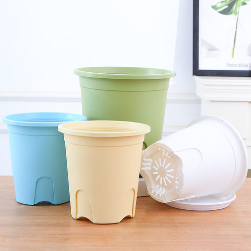 塑料花盆家用透气耐用加仑盆兰花绿萝月季庭院阳台加厚二代控根盆 - 图1