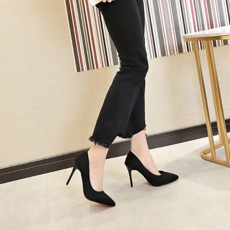 黑色高跟鞋女鞋四五厘米中跟百搭正装上班活动职业礼仪工作单鞋女,淘宝优惠券,粉丝福利购,淘宝优惠卷