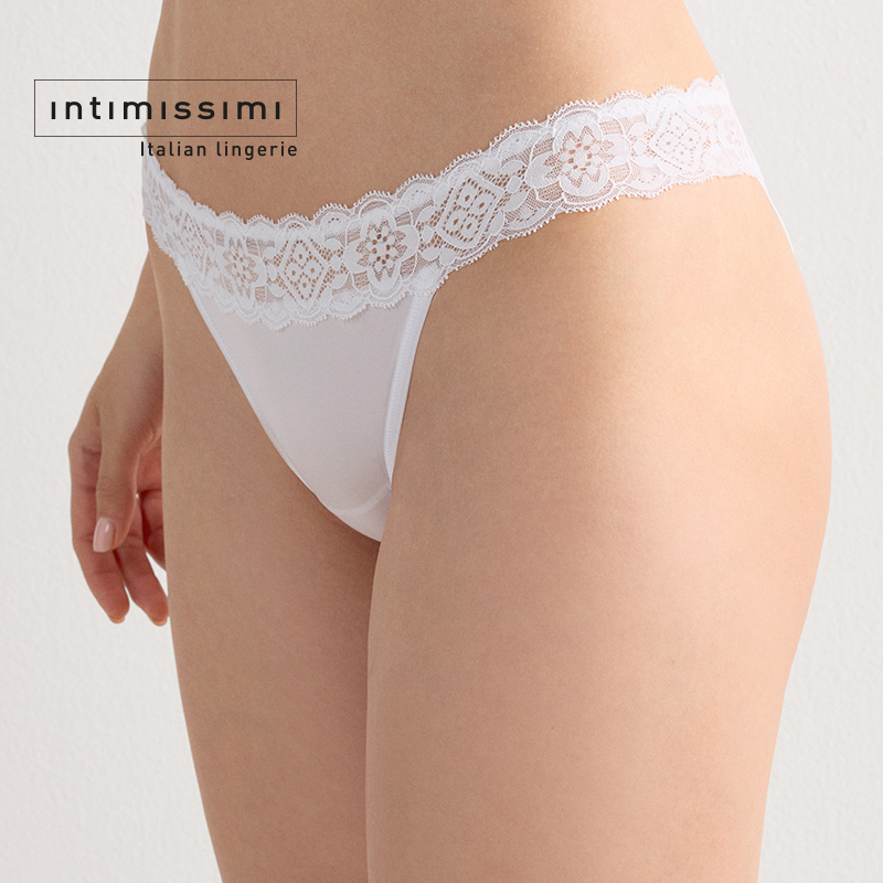 Intimissimi意舒漫意式经典纯色花卉蕾丝巴西式内裤SB97M3 - 图3