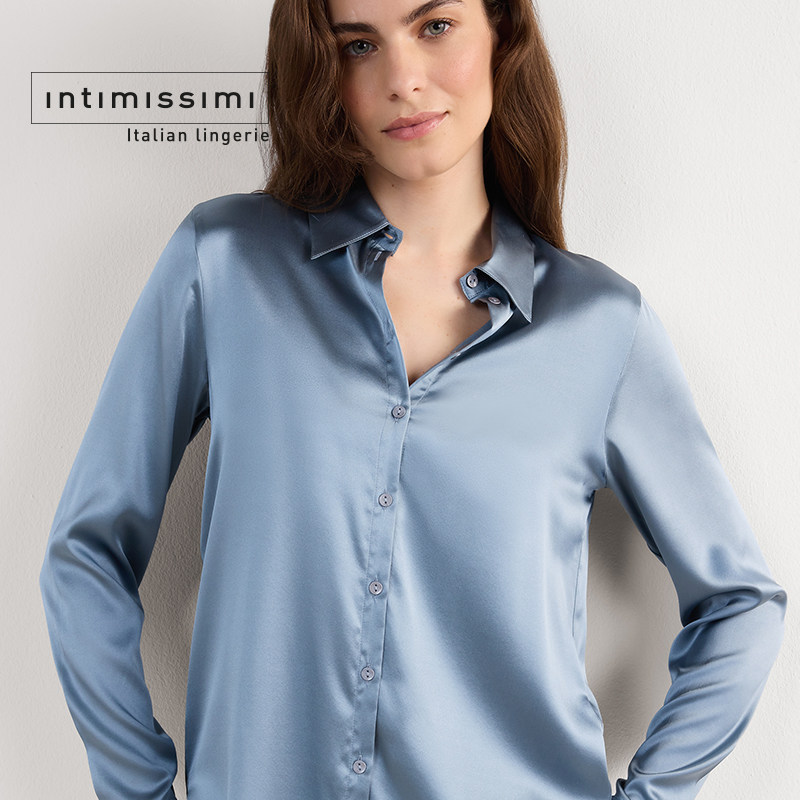 Intimissimi意舒漫女士时尚凉感舒适桑蚕丝休闲长袖衬衫CL162E,淘宝优惠券,粉丝福利购,淘宝优惠卷