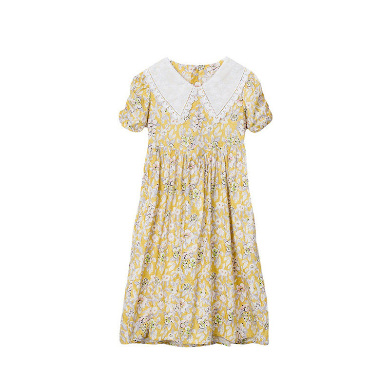 夏季女童宝宝洋气纯棉田园小碎花裙中大童女孩短袖连衣裙长裙子,淘宝优惠券,粉丝福利购,淘宝优惠卷