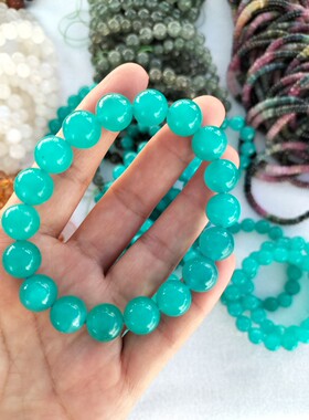 纯天然莫桑比克天河石手链亚马逊石绿色男女款水晶单圈手串