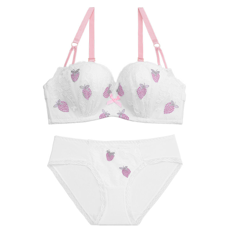 日系少女草莓女套装无钢圈学生薄款 shakyrr文胸