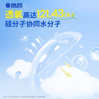 【专享】臻选海昌跃氧硅水凝胶日抛30片隐形近视眼镜高透氧透明片