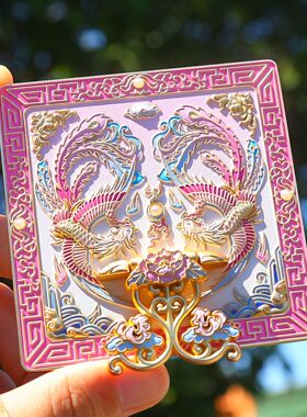 凤栖祥云随身镜礼盒金属