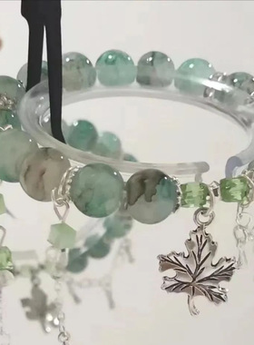 冰透感紫蝴蝶流苏手链小众设计高颜值仙女风手工串珠手饰品女爆款