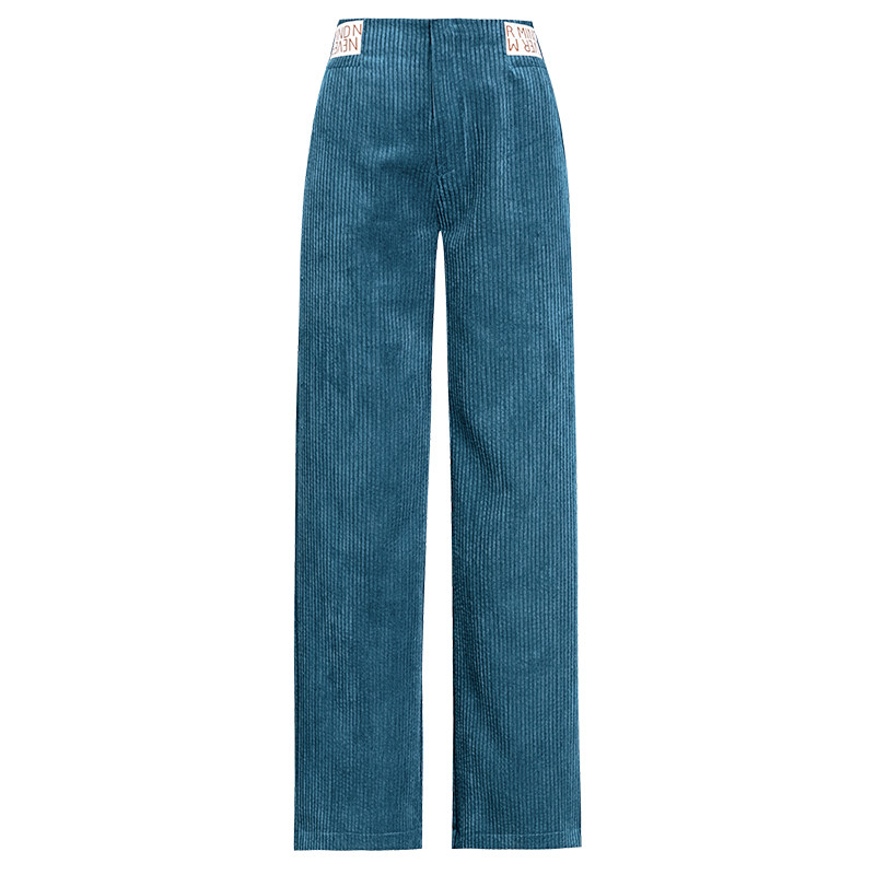 灯芯绒秋冬高腰垂坠感直筒阔腿裤 巧竞休闲裤