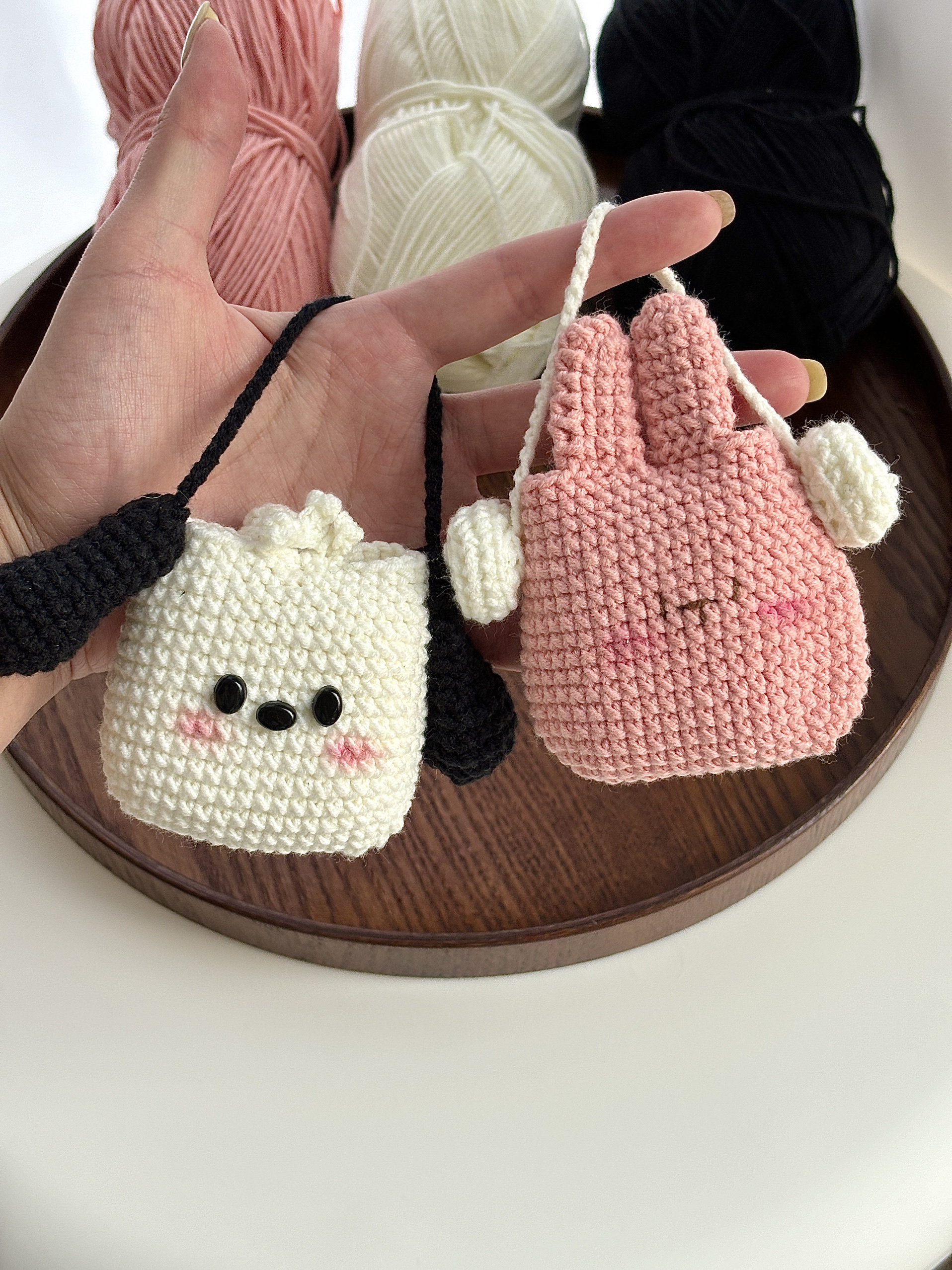 音乐小兔蓝牙耳机包手工编织diy材料包毛线钩针耳机袋保护套礼物,淘宝优惠券,粉丝福利购,淘宝优惠卷