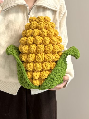 DIY玉米抱枕冰条线钩织新手工编织材料包自制礼物可爱零基础简单 - 图1