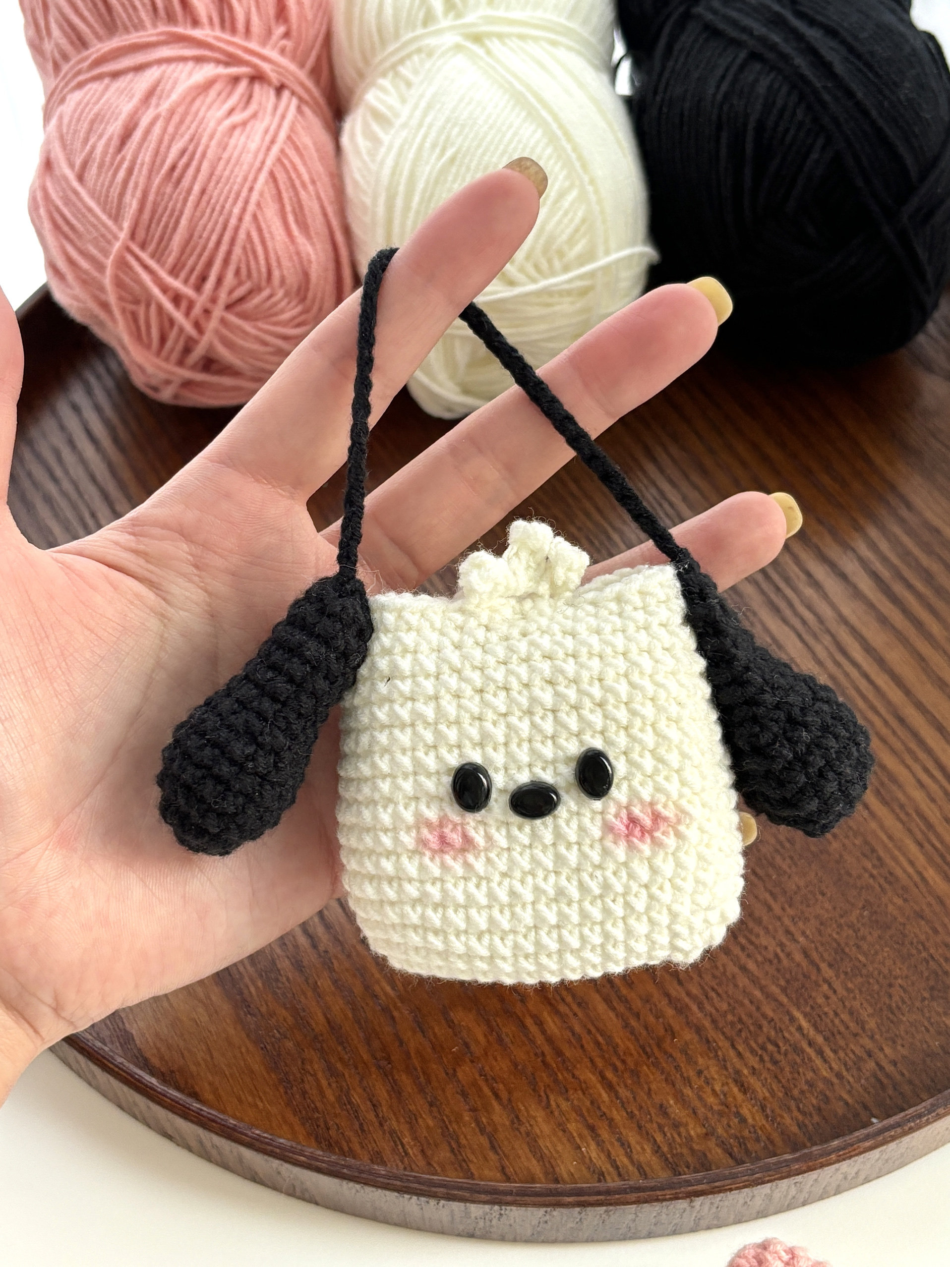 音乐小兔蓝牙耳机包手工编织diy材料包毛线钩针耳机袋保护套礼物,淘宝优惠券,粉丝福利购,淘宝优惠卷