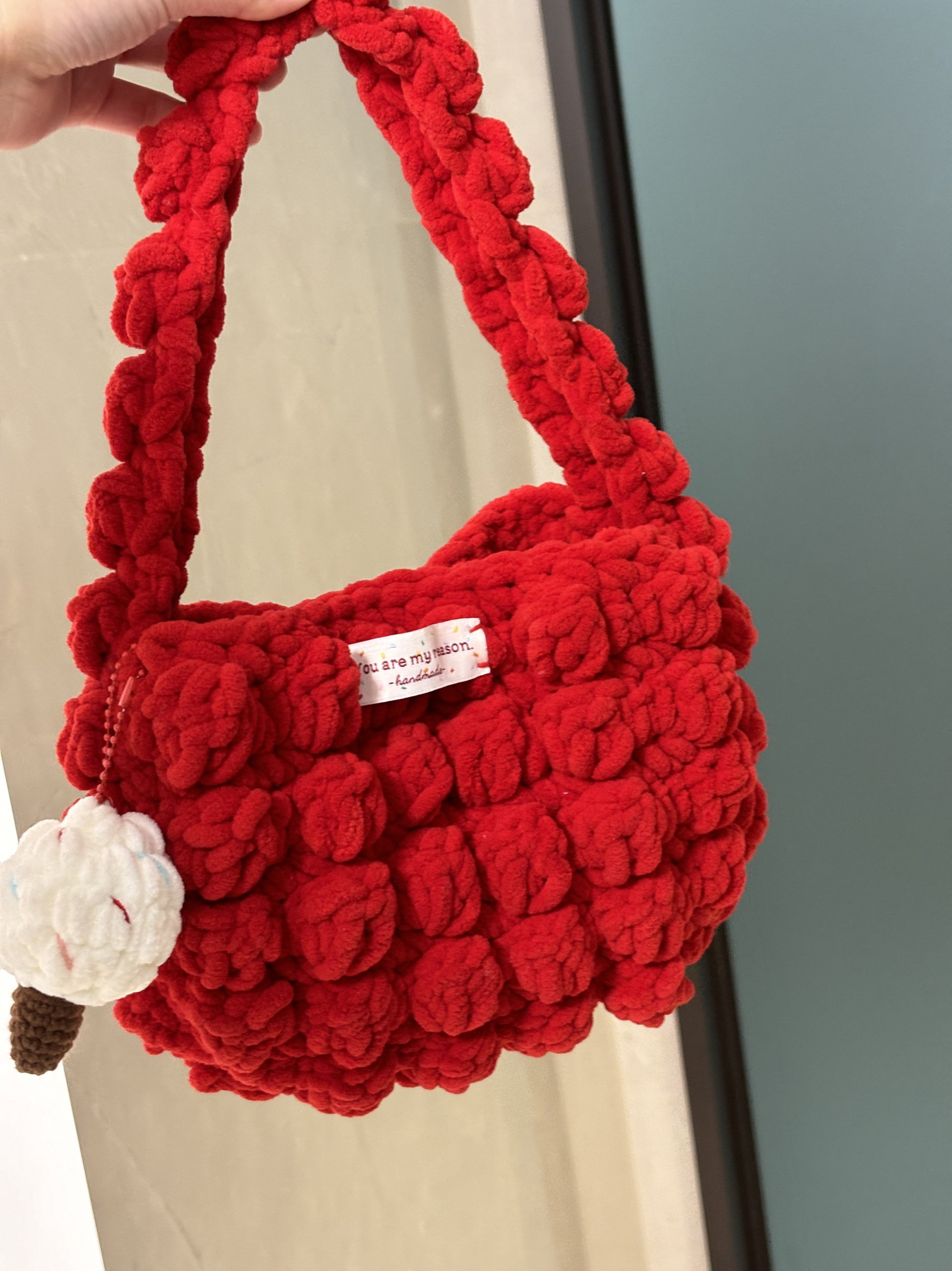 趣味ins雪球云朵包材料包手提腋下包钩针编织毛线diy手工礼物,淘宝优惠券,粉丝福利购,淘宝优惠卷