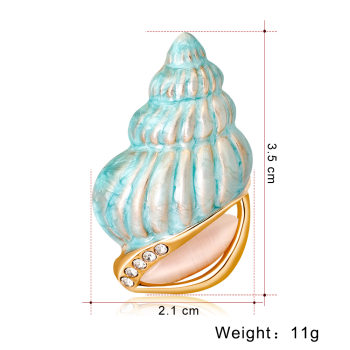 Cartoon brooch High-end fashion Korean style small fresh light blue conch brooch brooch