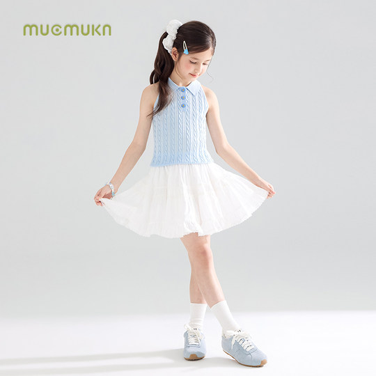 【奶芙朵朵】高密全棉 夏日百搭蓬蓬白色蛋糕腰裙女童夏季新款