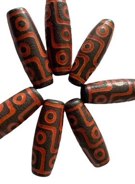 新款西藏老矿原石灰真品绿色九眼老天珠玛瑙玉髓一个项链吊坠