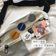Ins workwear style crossbody chest bag men's trendy brand Japanese style Harajuku cycling student female waist bag sports couple style