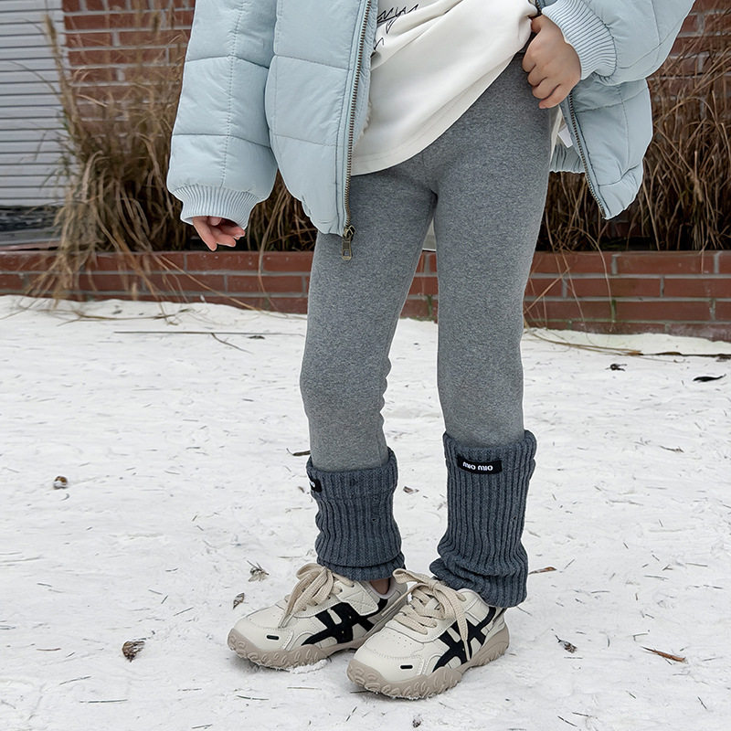 【加绒】艾摩贝贝女童新款宝宝时髦撞色修身百搭拼接袜套打底裤,淘宝优惠券,粉丝福利购,淘宝优惠卷