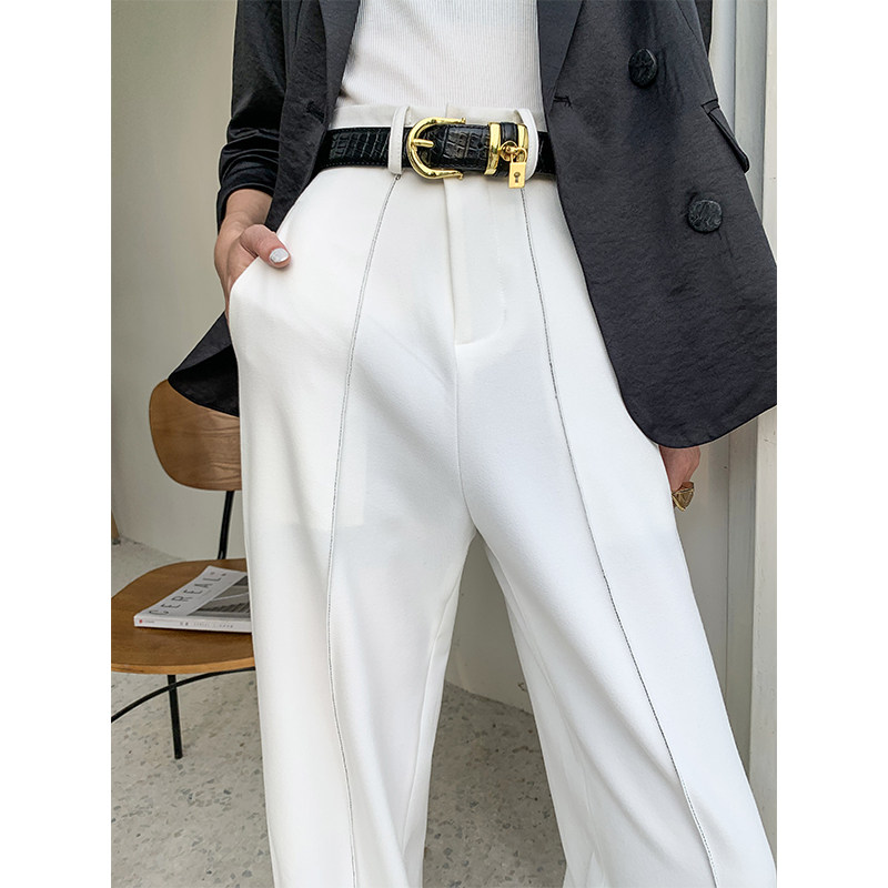 黑色西装裤直筒宽松高腰显瘦长裤子 诞恩休闲裤