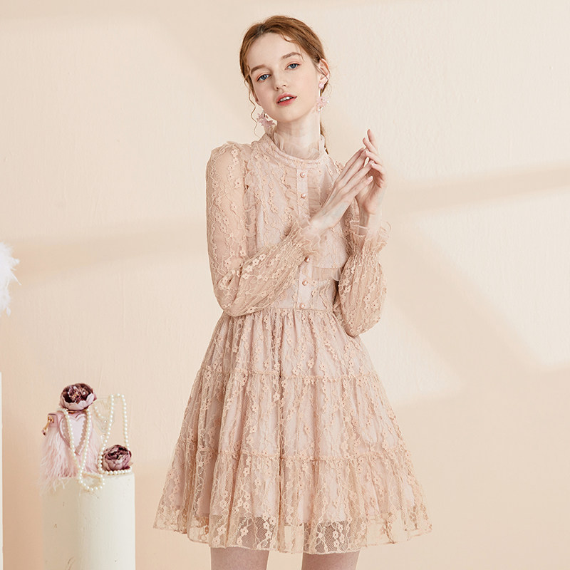 艾丽丝2022春季新款网纱绣花连衣裙 艾丽丝童话连衣裙