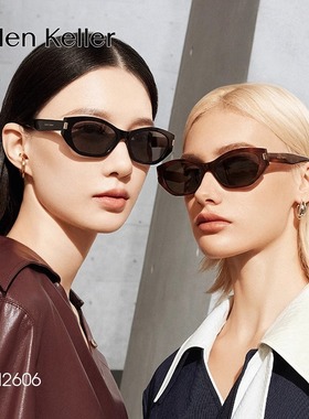 海伦凯勒复古黑色板材男女太阳镜