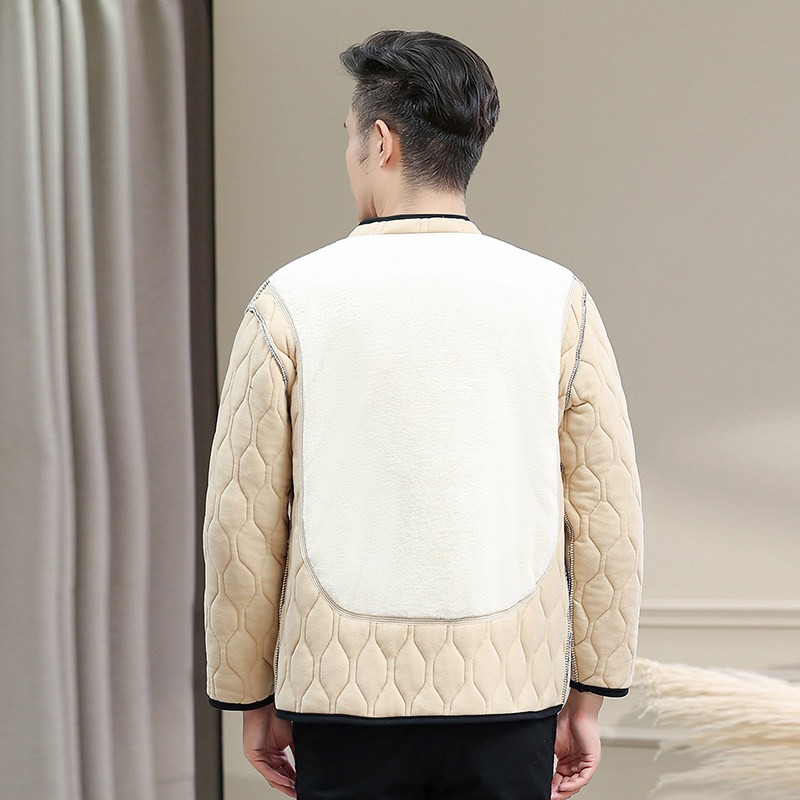 七色玉米中老年男装加绒加厚保暖小棉衣爸爸薄内胆棉服男士厚外套,淘宝优惠券,粉丝福利购,淘宝优惠卷