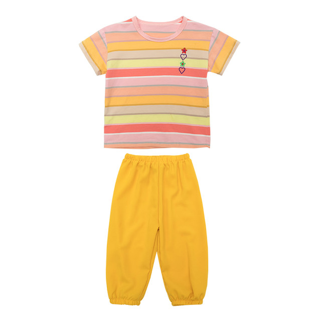 Casual cotton two-piece summer striped chiffon pants set