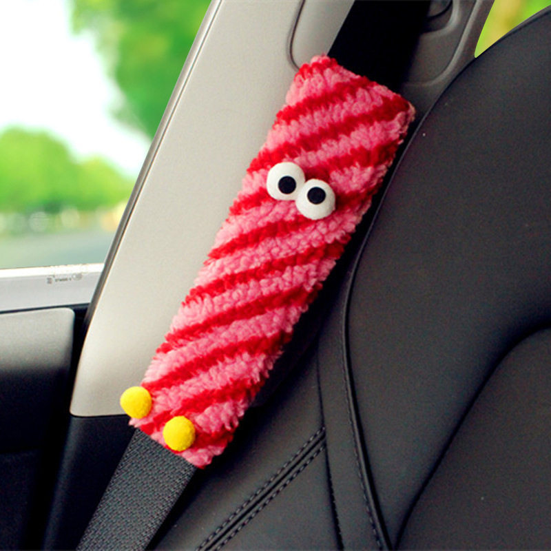 小怪兽汽车安全带护肩套毛绒安全带套防勒脖子保护套车用装饰用品,淘宝优惠券,粉丝福利购,淘宝优惠卷